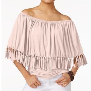 NWOT NY Collection Pink Fringe Blouse